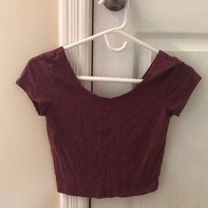 Garage burgundy crop top